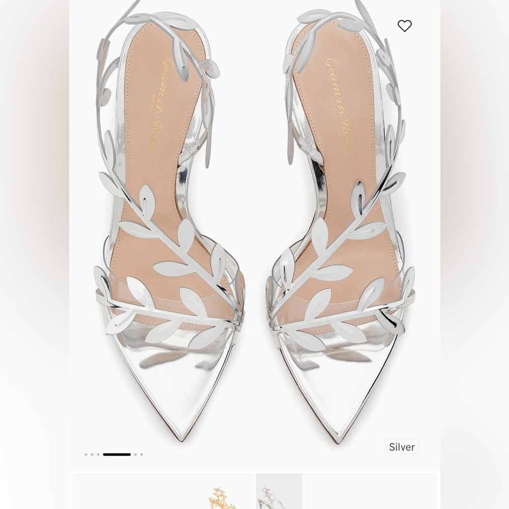 Gianvito Rossi Silver Leaf Heels